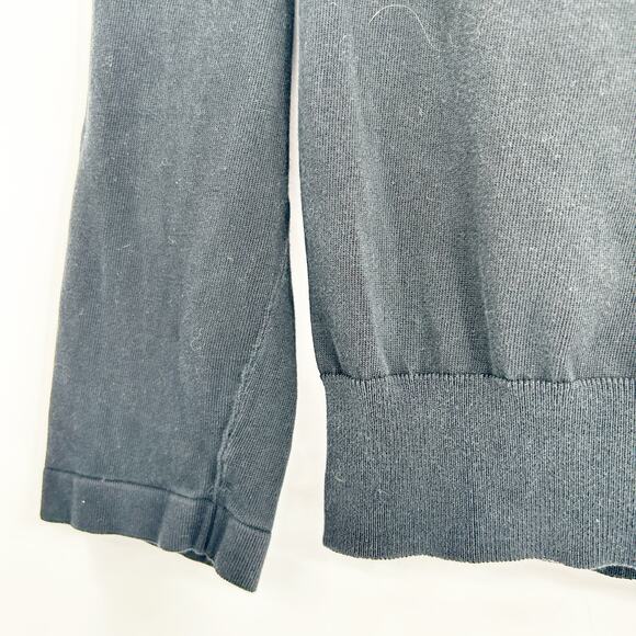 NWOT Akris Womens Elevated Basic Minimalist Mulberry Silk Blend V-Neck Top Black - Picture 5 of 6